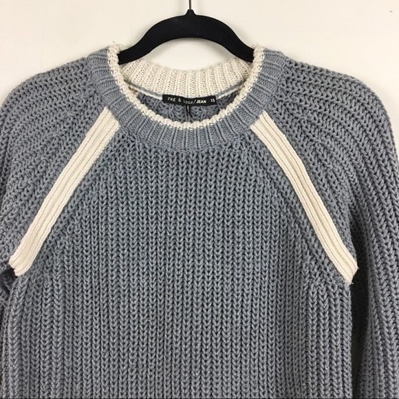 rag & bone/JEAN Camille Tunic Grey Chunky Knit Sweater - Picture 6 of 14